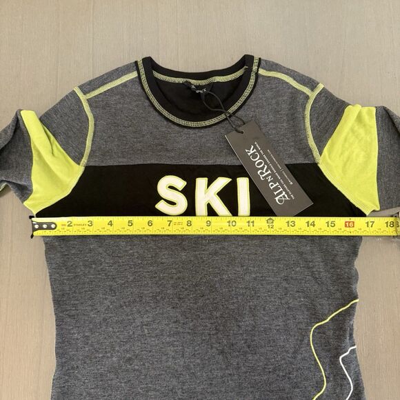 Alp N Rock Retro Apres Womens Crew Shirt Small Heather Black SKI Long Sleeve NWT - Picture 7 of 14